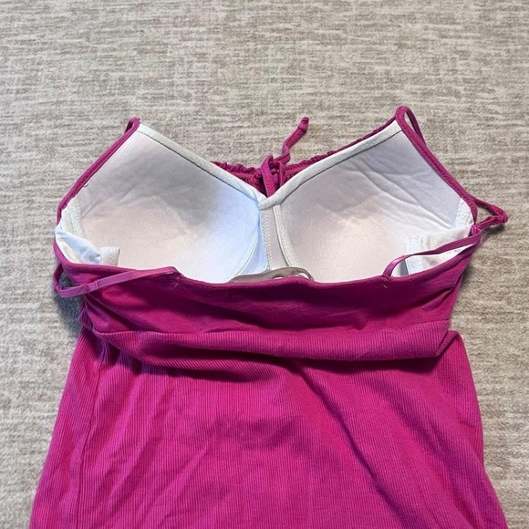 No Boundaries Pink Lace Trim Camisole Tank Top Built-In Bra Women's M (7-9) - Picture 3 of 4